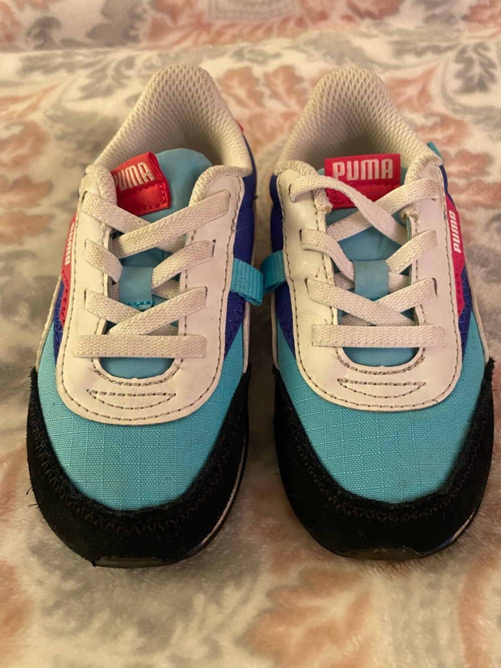 Puma Kids' Turquoise, White & Black Retro Runner Sneakers